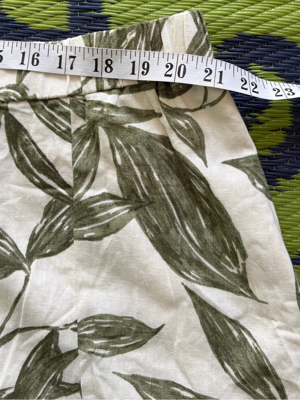 Reitmans Linen-Blend Midi Skirt Set Green Leaf Pattern High Side Slit Size XXL - Picture 12 of 16